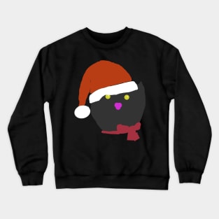Christmas Santa Hat Cat Face Abstract Crewneck Sweatshirt